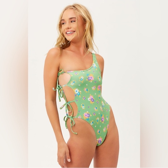 Frankies Bikinis Honey One Shoulder Cheeky One Piece Swimsuit - Picture 9 of 10